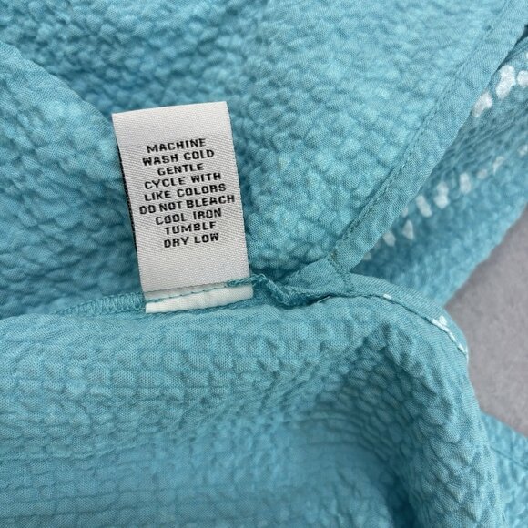 Habitat‎ Coralie Crinkle Turquoise Shirt Dress SZ Large Casual, Coastal, Beach - Picture 14 of 16
